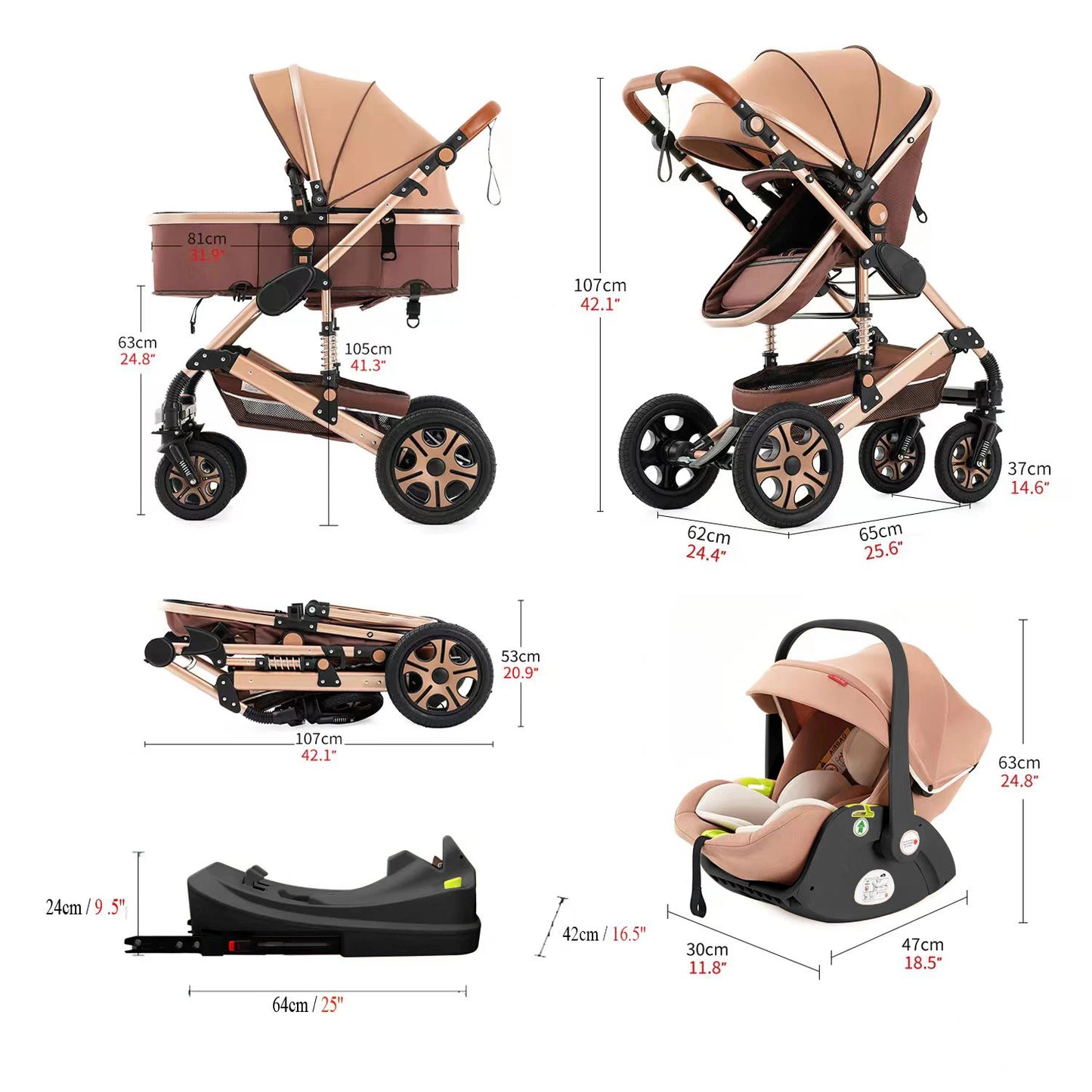 3 in 1 Baby Stroller,Baby Travel System,