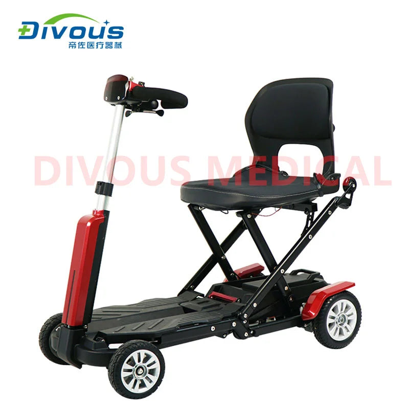 Adult Electric Car Auto Folding Disabled Mobility Scooter 4 Wheel Folding Electric Walker