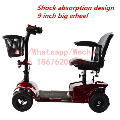 Electric Mobility Scooter 4 Wheel Portable Foldable Electric Cars for Elderly Disabled