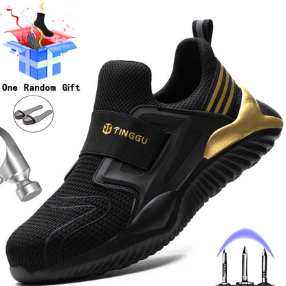 2025 Safety Shoes Men Steel Toe Cap Work Safety Shoes Sneakers Male Lightweight Work Boots Men Indestructible Work Shoes Male