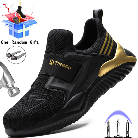 2025 Safety Shoes Men Steel Toe Cap Work Safety Shoes Sneakers Male Lightweight Work Boots Men Indestructible Work Shoes Male
