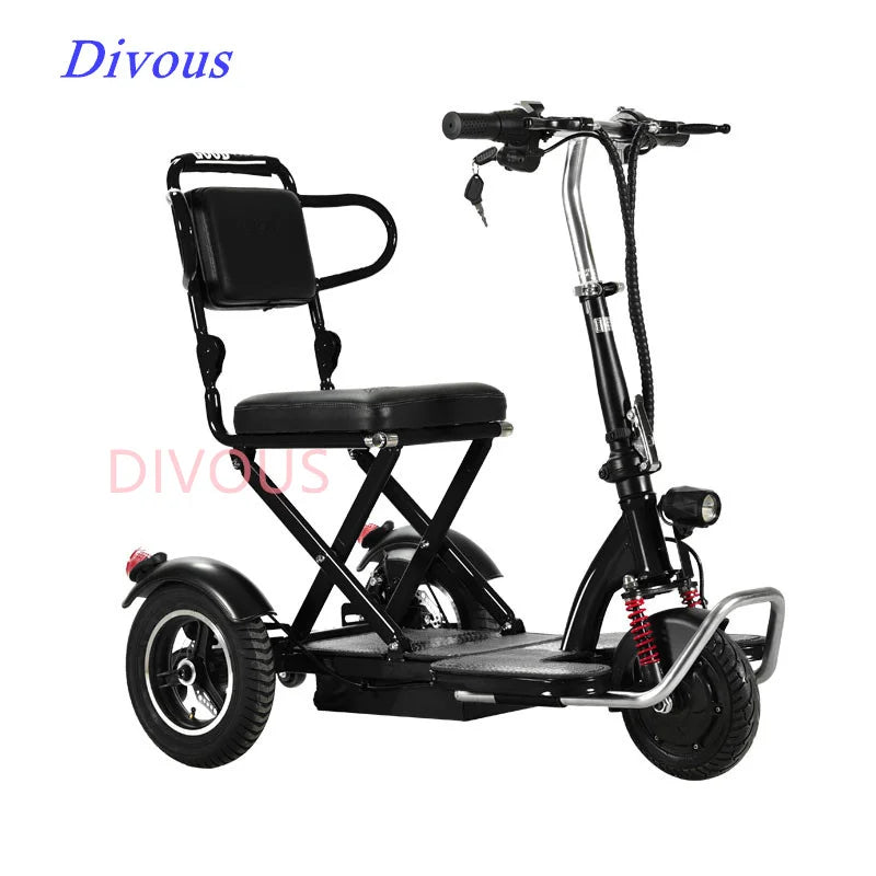 Factory Quality 12 Inches Rear Wheel Light Weight Folding Electric Scooters Disabled Elderly 3-wheels Tricycle