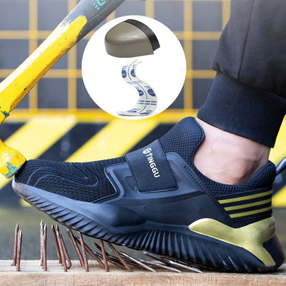 2025 Safety Shoes Men Steel Toe Cap Work Safety Shoes Sneakers Male Lightweight Work Boots Men Indestructible Work Shoes Male