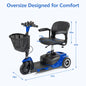 3/4 Wheel Mobility Scooters Electric Power Mobile Wheelchair for Seniors Adult with Basket Compact Duty Travel Scooter