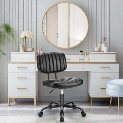 Armless Office Desk Chair Back Lumbar