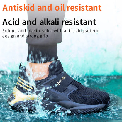 2025 Safety Shoes Men Steel Toe Cap Work Safety Shoes Sneakers Male Lightweight Work Boots Men Indestructible Work Shoes Male