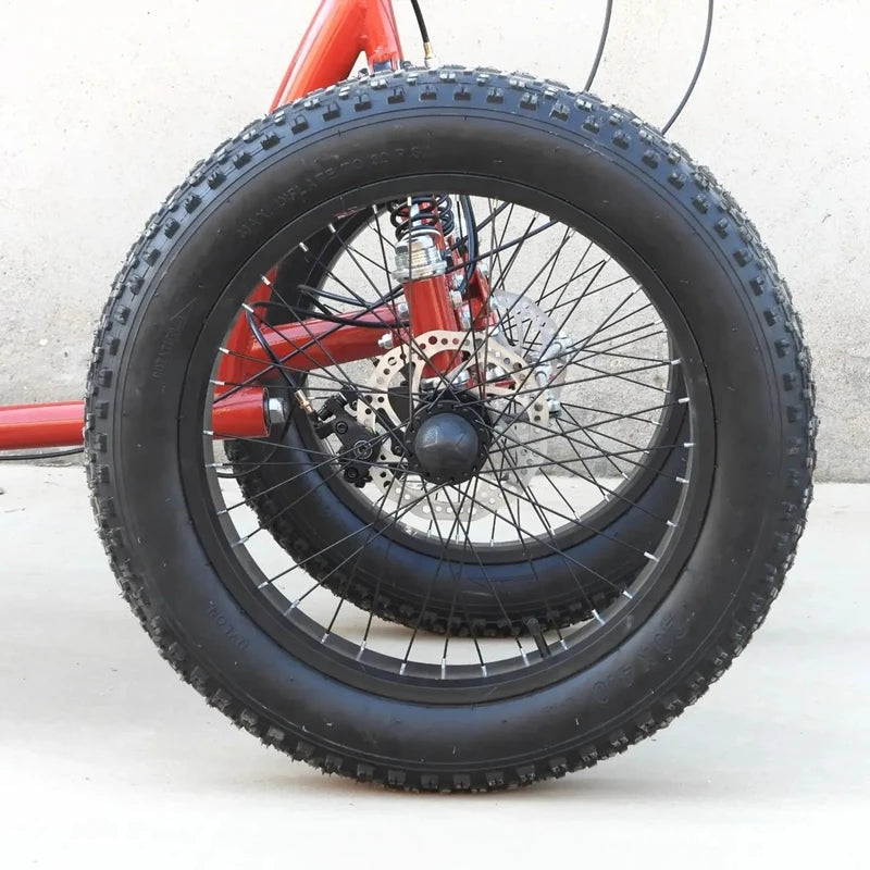 20inch cargo bike fat tire 4 wheel bicycle pedal four wheeler can be used as cargo for city travel with storage basket bicicleta