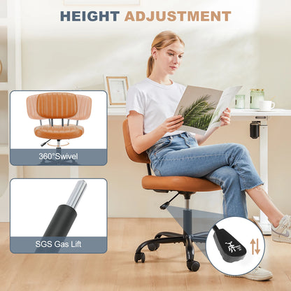 Armless Office Desk Chair Back Lumbar