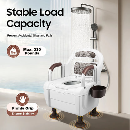 Bedside Commode Toilet Potty Chair with Adjustable Height Multi-functional Stable and  Waterproof for elderly pregnant women