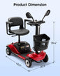 3/4 Wheel Mobility Scooters Electric Power Mobile Wheelchair for Seniors Adult with Basket Compact Duty Travel Scooter