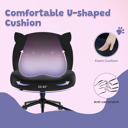 Kitty Cat Armless Office Desk Chair