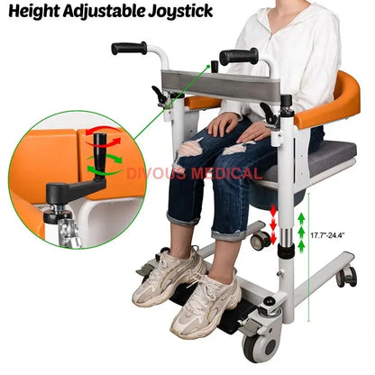 Old Man Home Care Commode Chair Toilet Shower Transfer Chair Bathroom Seat With Wheel patient lift