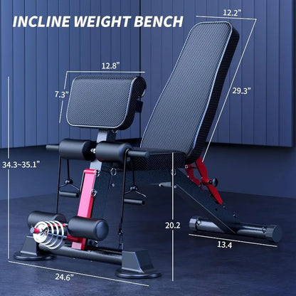 Utility weightBenches for Exercise, Free Installation Design for Portable Fitness Strength Training Equipment at Home Gym