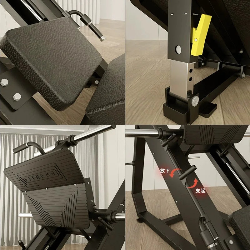 MIYAUP 45 Degree Hack Squat Seated Leg Press Machine Reverse Pedal Trainer Strength Fitness Gym Club Sports Equipment