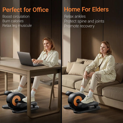 Quiet Portable Under Desk Elliptical for Seniors, Electric Seated Leg Exerciser with Remote – Compact Training Machine