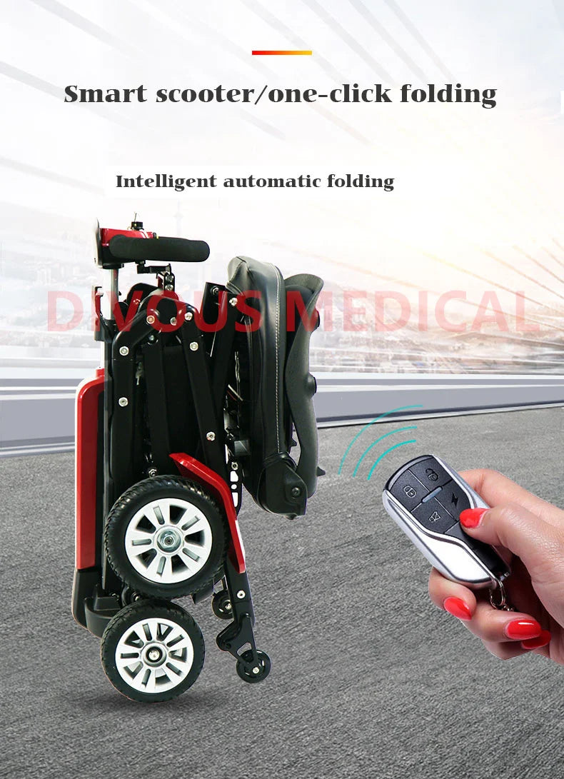 Adult Electric Car Auto Folding Disabled Mobility Scooter 4 Wheel Folding Electric Walker