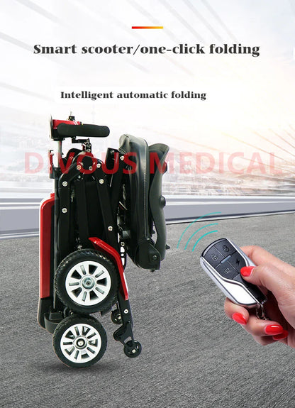 Adult Electric Car Auto Folding Disabled Mobility Scooter 4 Wheel Folding Electric Walker