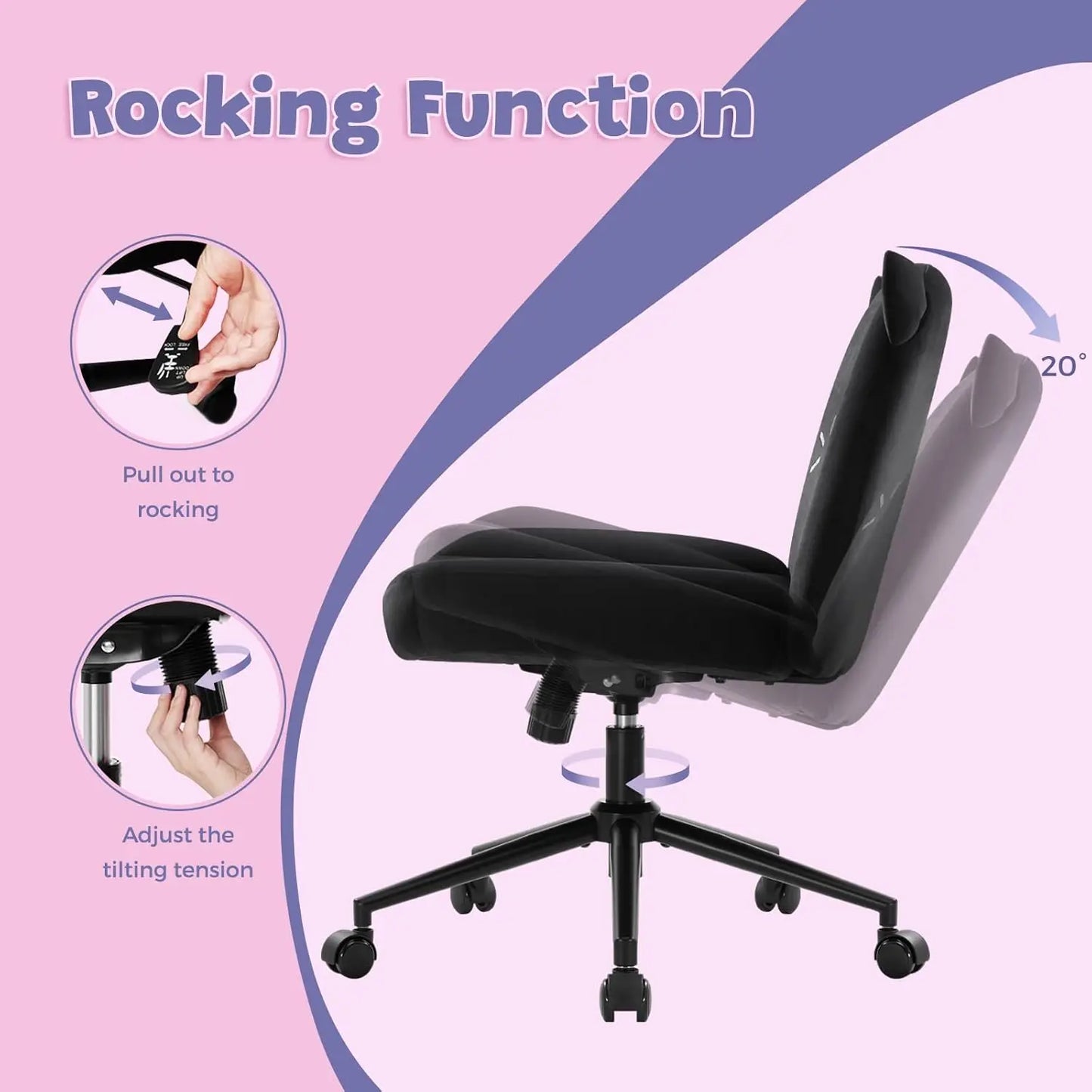 Kitty Cat Armless Office Desk Chair