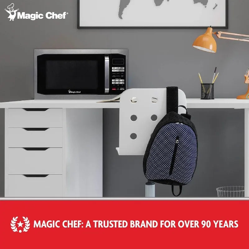 Magic Chef 1100 Watts Stainless Steel Digital Programmable Countertop Microwave, 1.6 Cubic Feet
