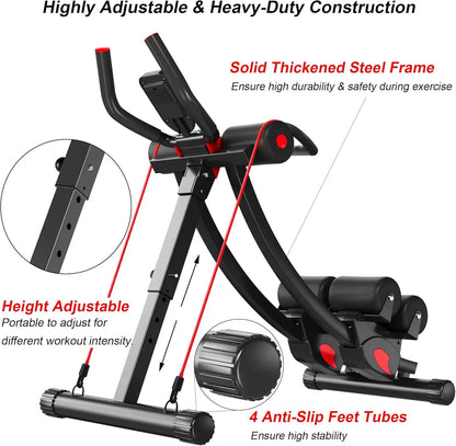 Ab Machine Whole Body Workout for Home Gym,Foldable Abdominal Exercise Fitness Equipment for Women