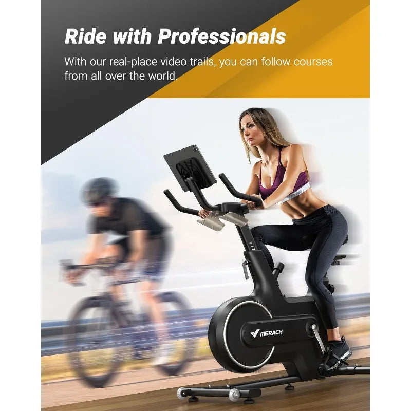MERACH Indoor Cycling Bike,Exercise Bike for Home with Magnetic/Auto Resistance,Bluetooth Stationary Bike with APP Data Tracking