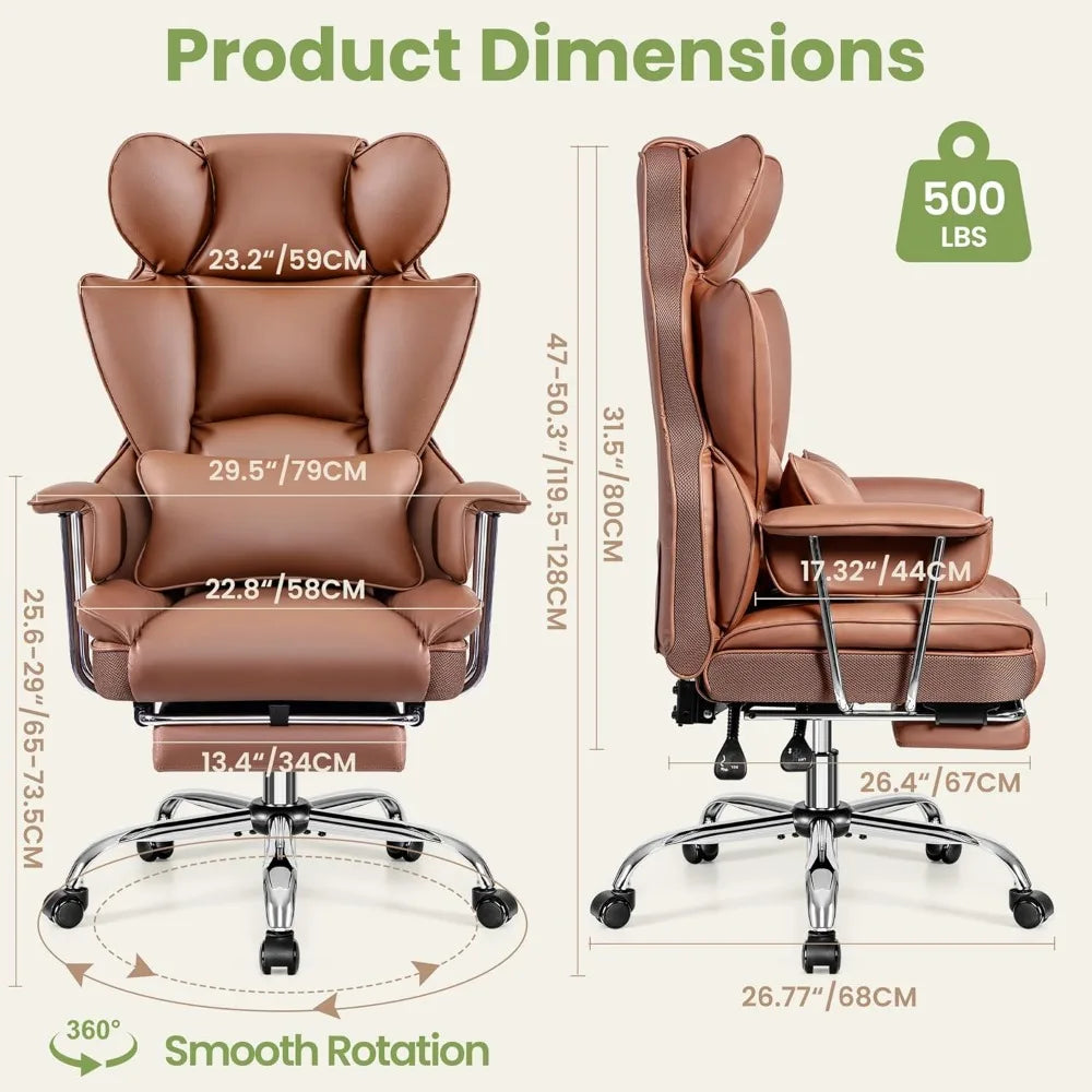 Ergonomic Office Chairs, Gaming Chair with Footrest, Big and Tall Office Chairs with Lumbar Support, Ergonomic Reclining Chairs